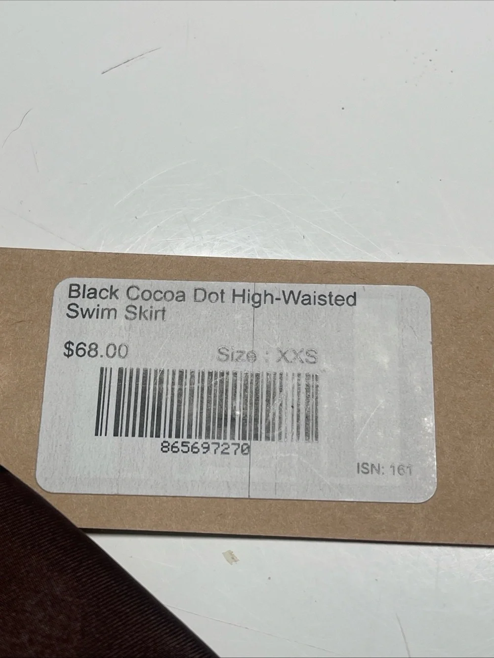 Albion  Black Cocoa Dot High Waisted  Swim Skirt+Crop Top Brand New W Tags XXS